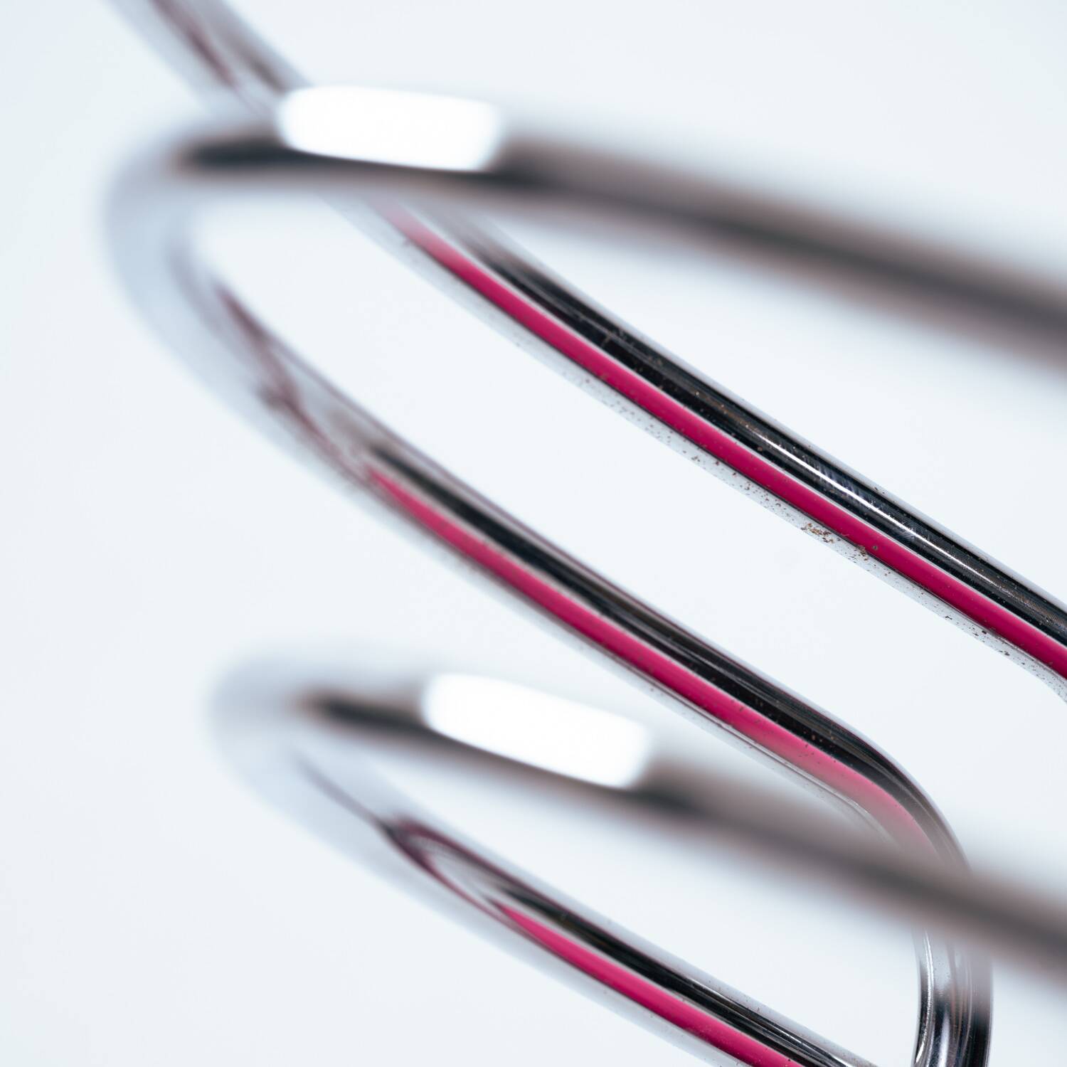 Ensemble de salle à manger vintage chromé avec velours rose, Italie, années 1970