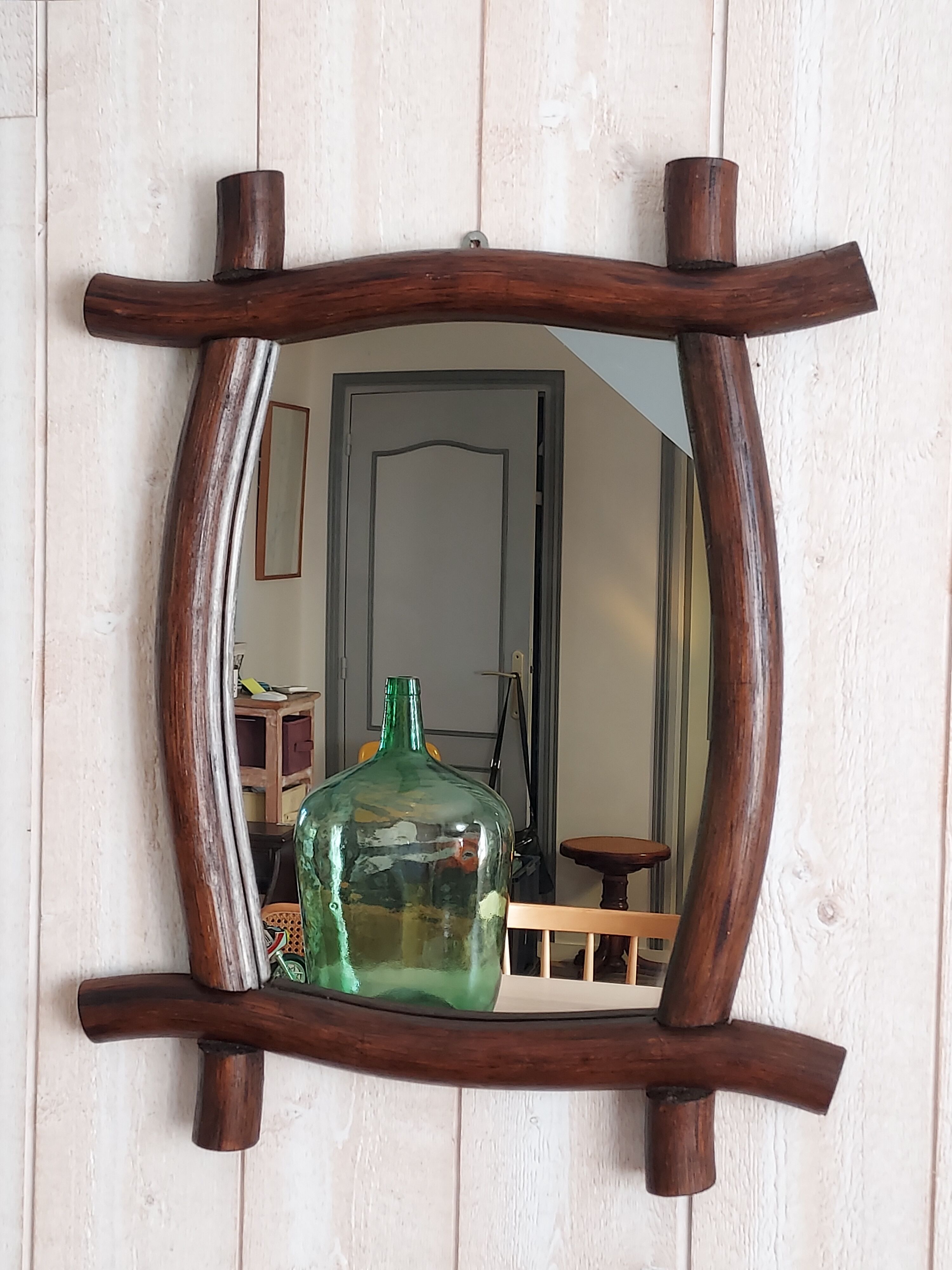 Dark wood mirror 57x45cm