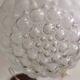 Mid century wooden and bubble glass table lamp 1970s