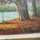 Old painting, river landscape signed M.Bonvin