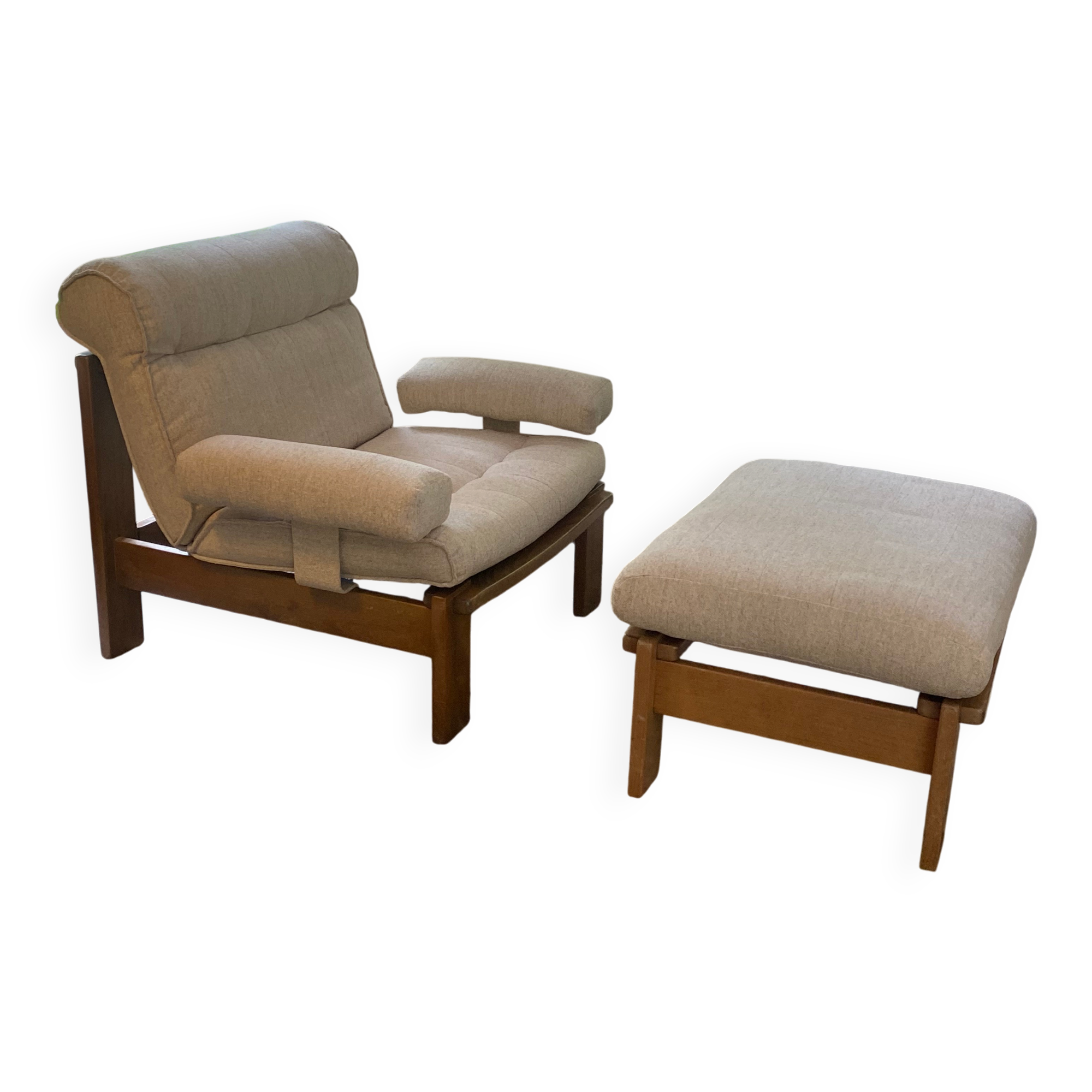 Fauteuil et repose-pieds Rolf Benz, Allemagne, années 1980