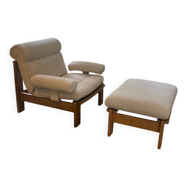 Fauteuil et repose-pieds Rolf Benz, Allemagne, années 1980