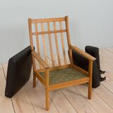 Hans Wegner GE 265 armchair  for Getama in Oak & Black Leather, Denmark