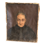 Portrait de femme à l’huile XIXe