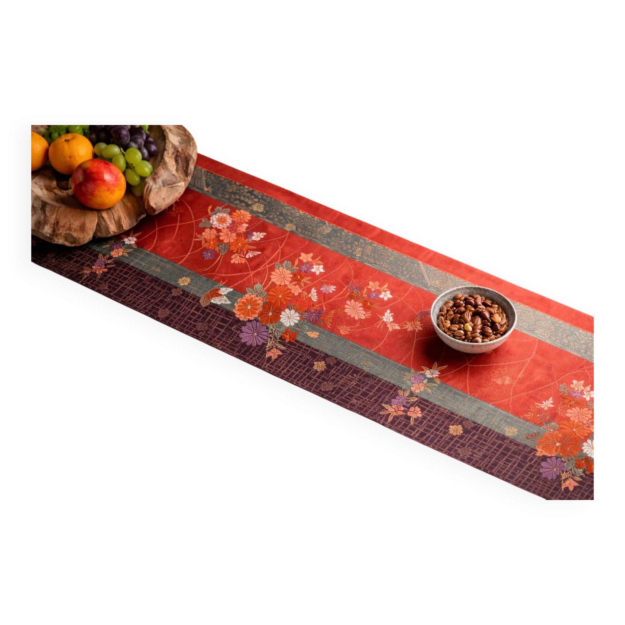 Imperial Garden Japanese silk table runner