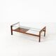 Table basse wengé & verre fumé