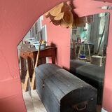Wood beveled mirror