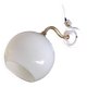 Swan neck wall lamp in gilded brass and opaline globe - mid-20th century