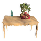 Writing desk, school desk, old large model with 2 drawers
