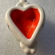Vintage 50s salt and pepper shaker - ceramic - heart shapes