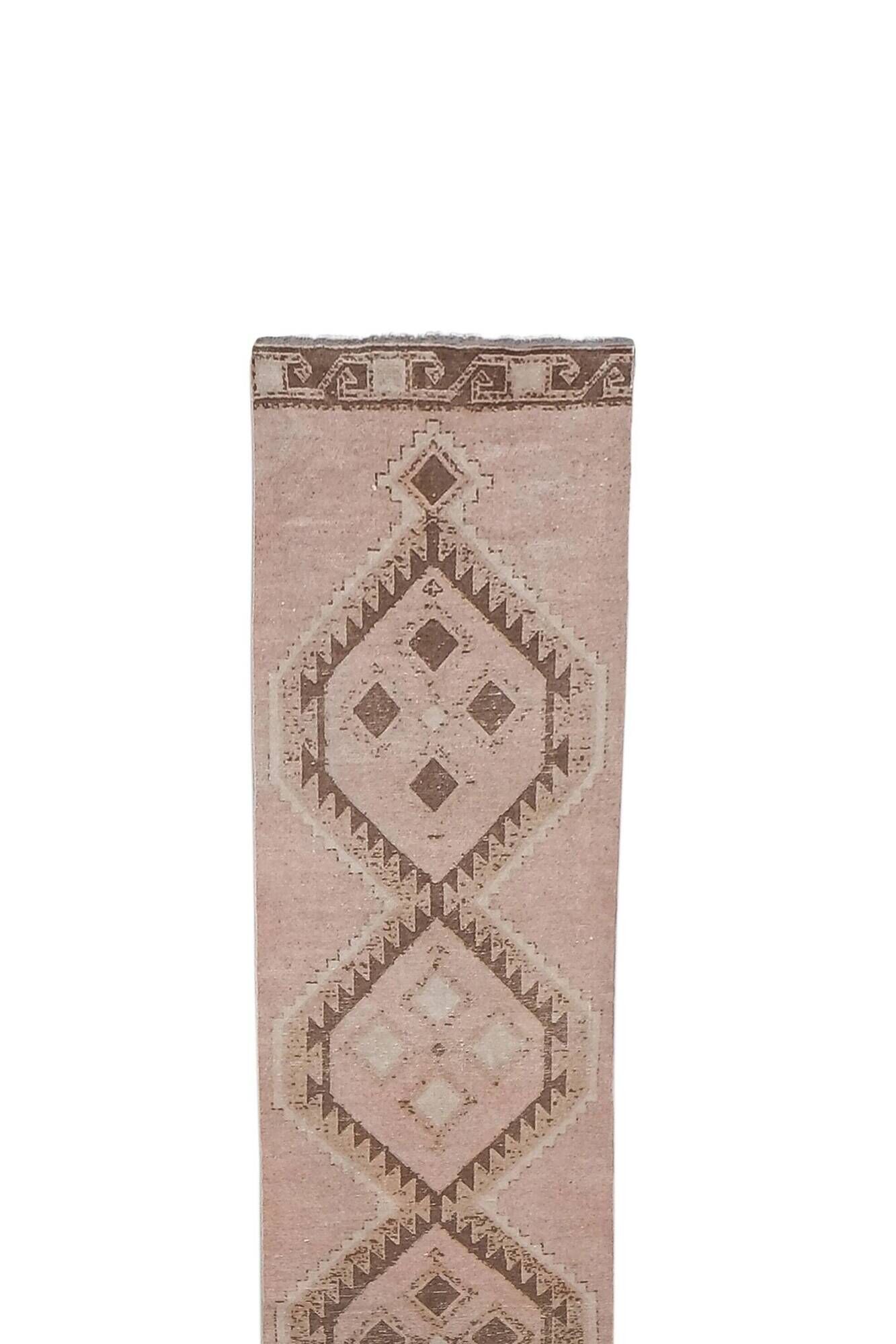 Vintage Turkish hallway rug 85x897 cm