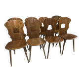 Set of 8 vintage Baumann bistro chairs from the 1970s.