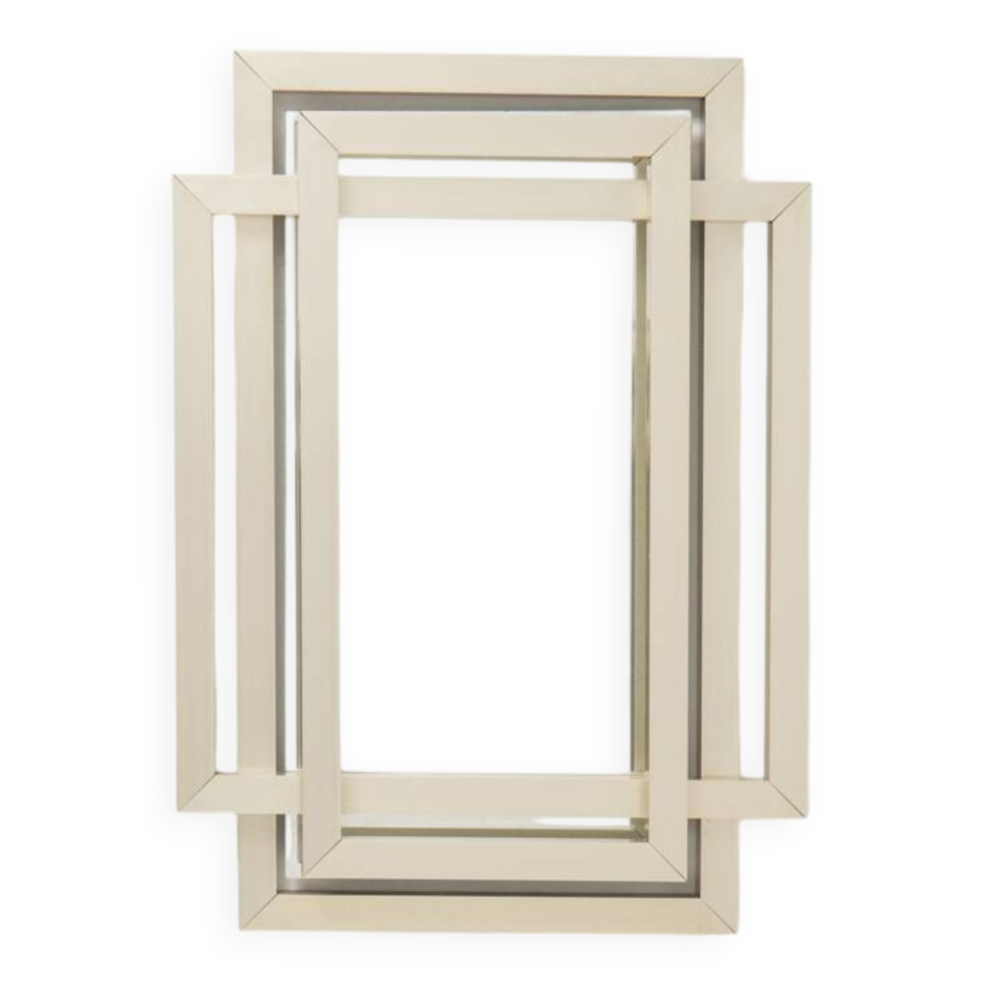 Sculptural mirror in brass - Philippe Jean