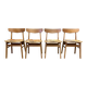 Suite de 4 chaises "Design Scandinave" 1950.