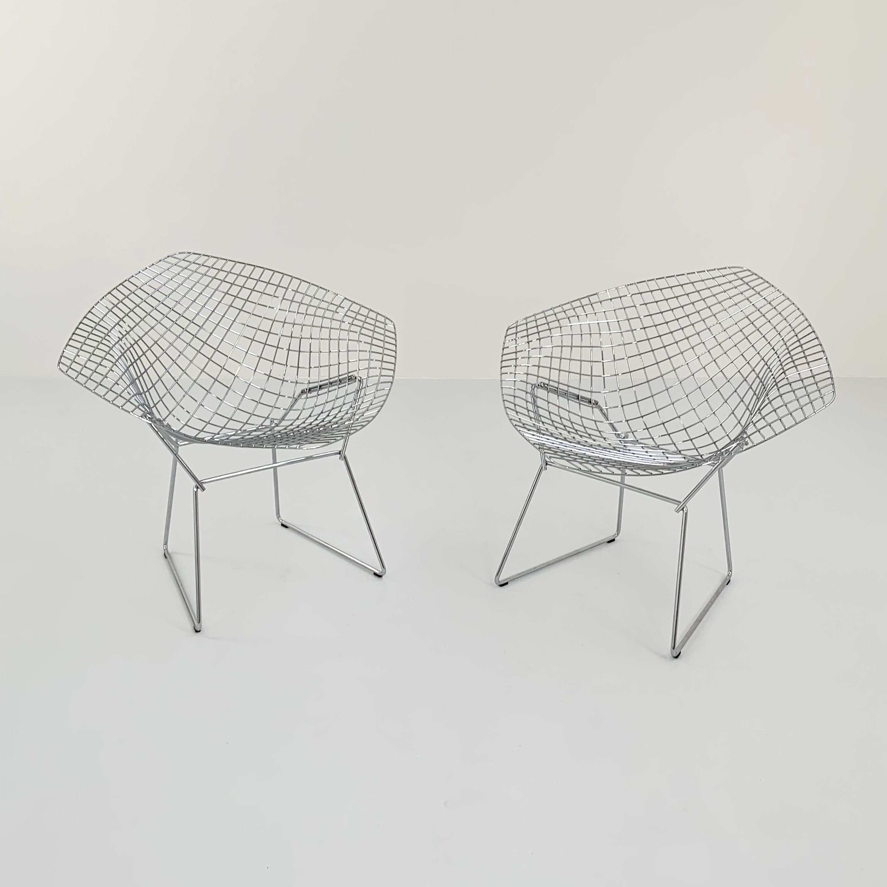 Diamond armchair chromed by Harry Bertoia for Knoll, 1990