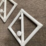 Pair of vintage rattan coat racks