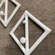 Pair of vintage rattan coat racks