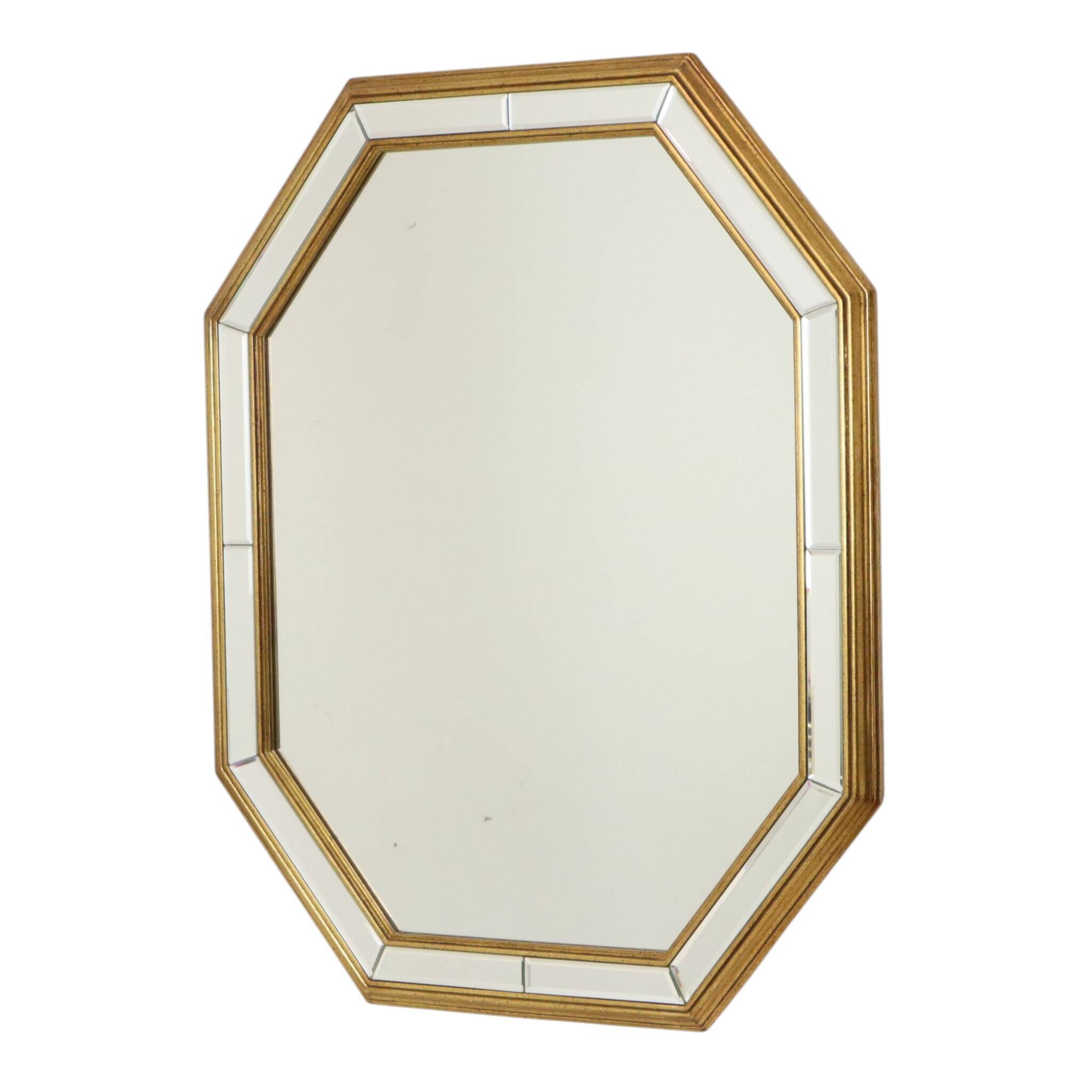 Grand miroir octogonal Deknudt, style Hollywood Regency