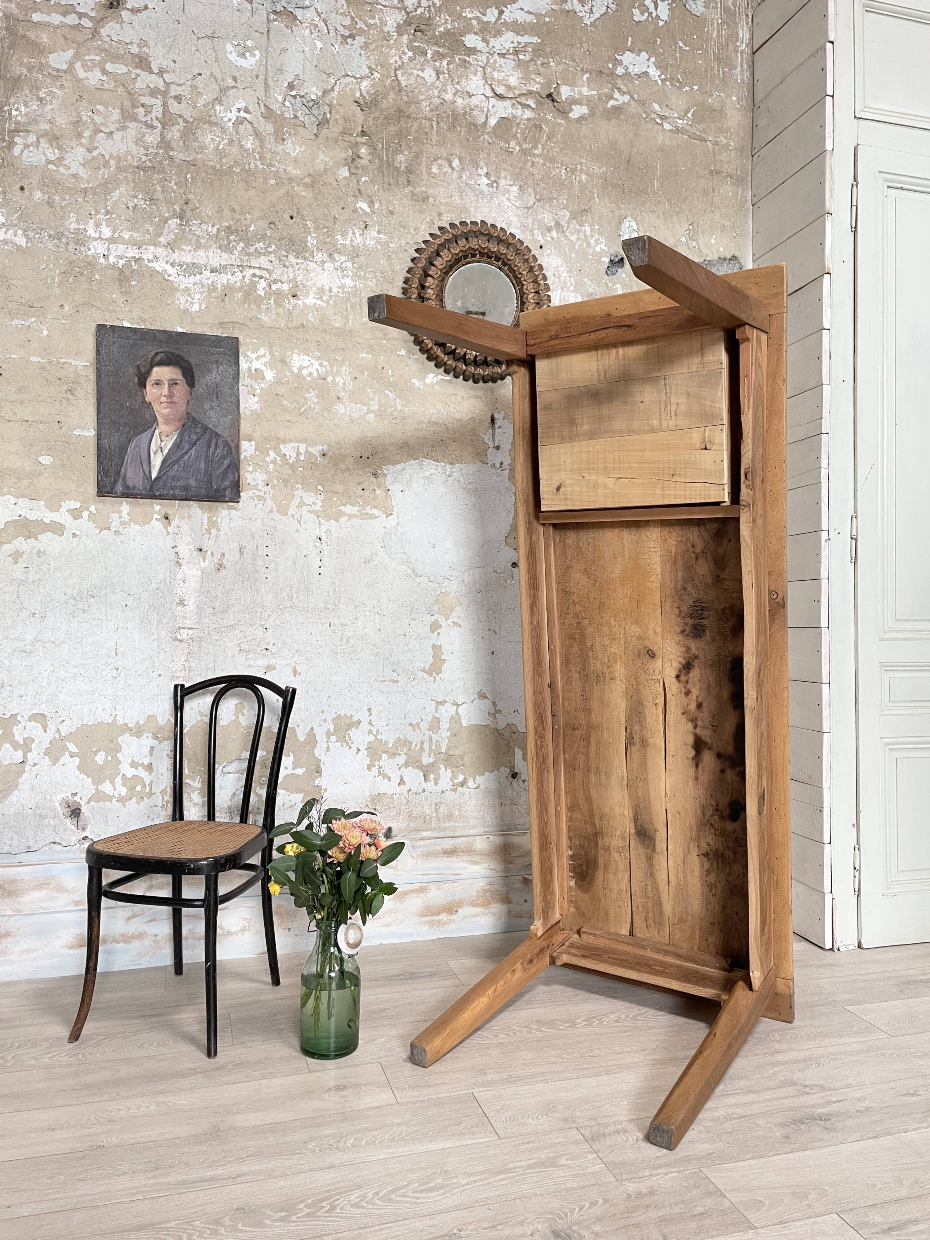 Vintage farmhouse table with spindle legs.