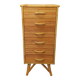 Commode chiffonnier vintage en rotin des années 70