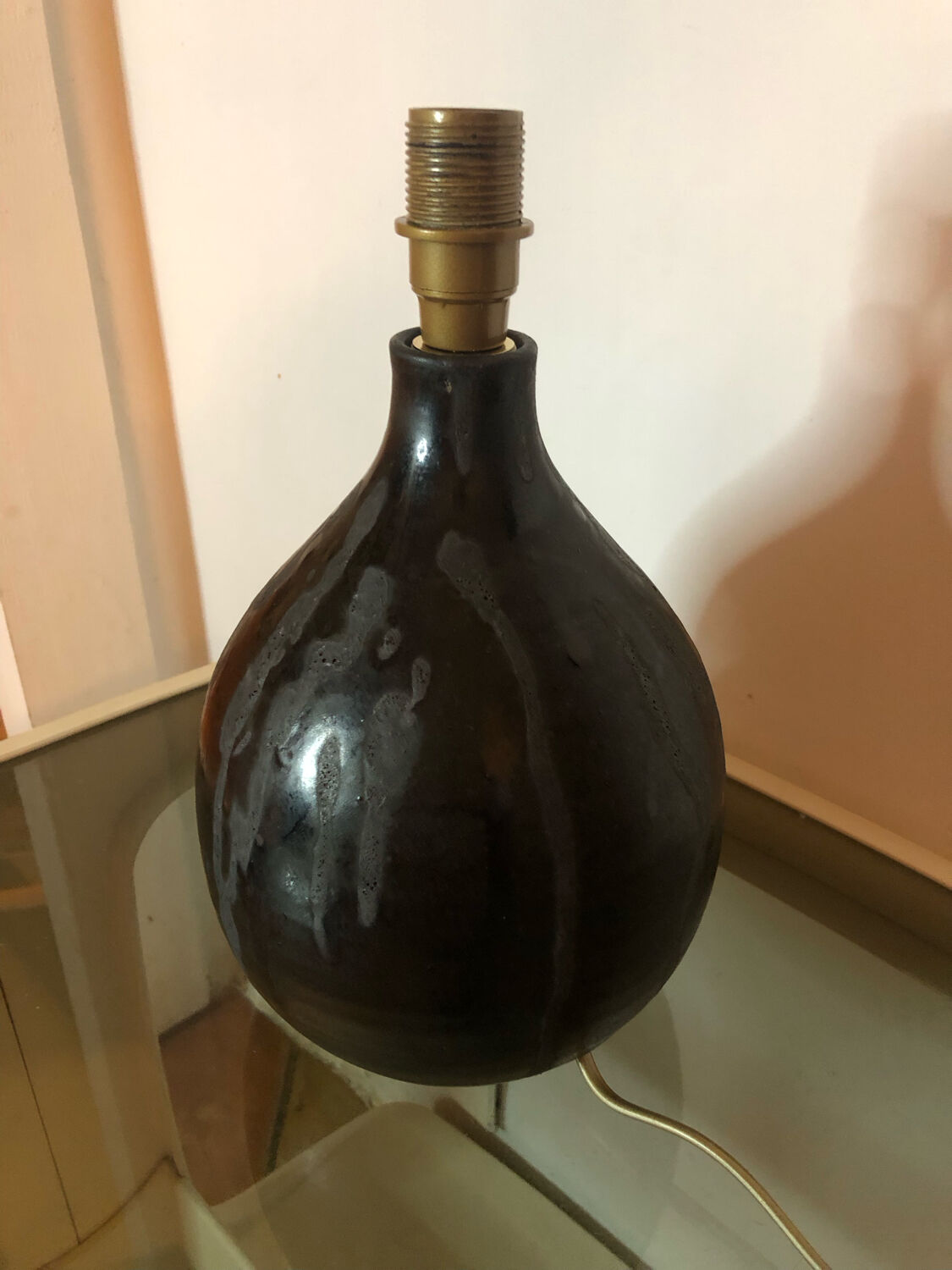 Vintage black ceramic lamp