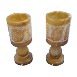 Alabaster bedside lamps