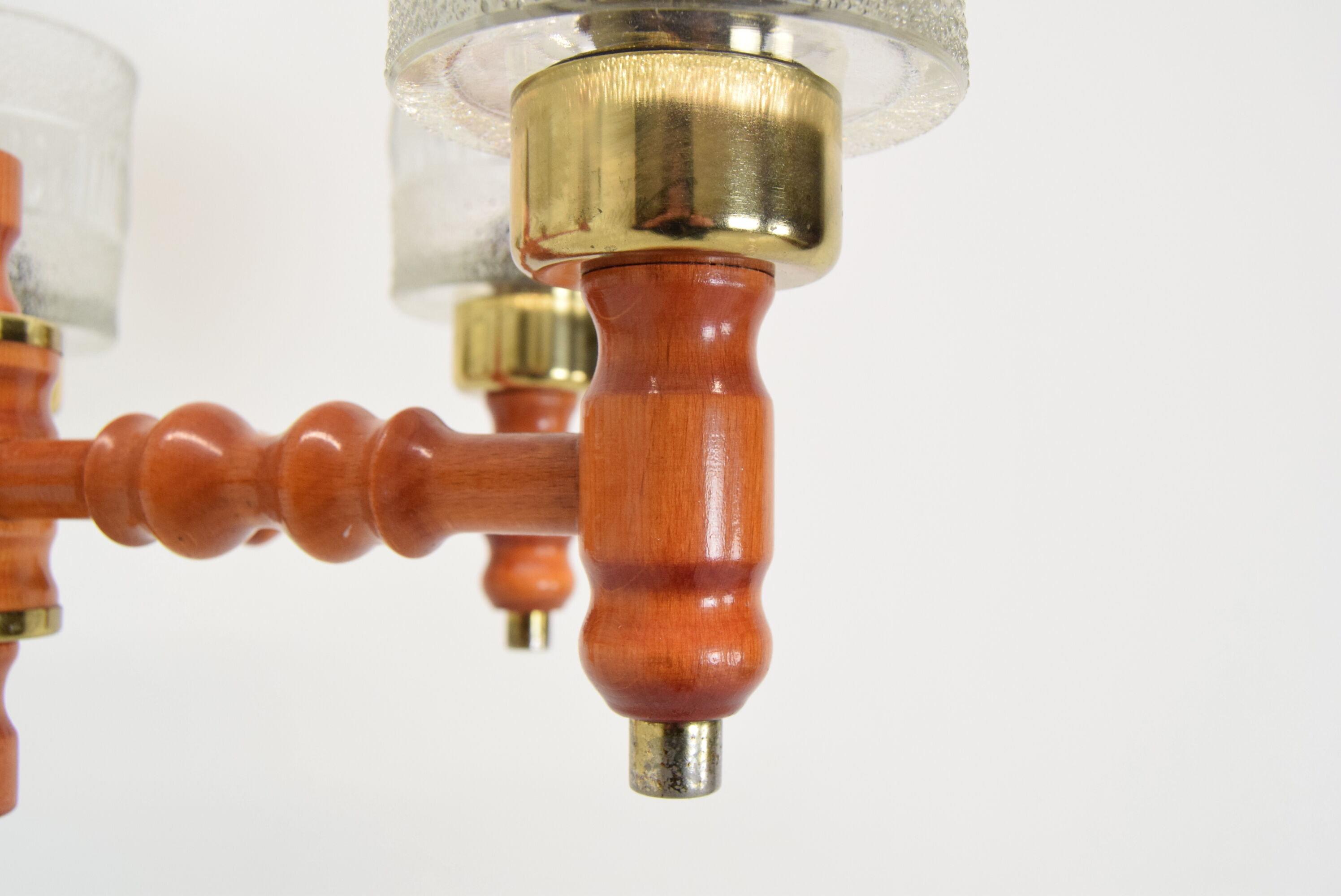 Mid-century Wood Chandelier by Instala Jilove u Decina,1960's