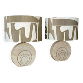 Paire de lampes travertin par Fratelli Mannelli