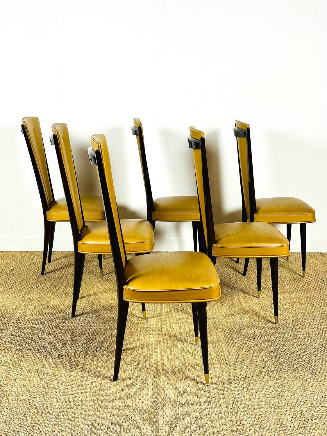 Set of 6 Art Deco chairs, France, 1940.