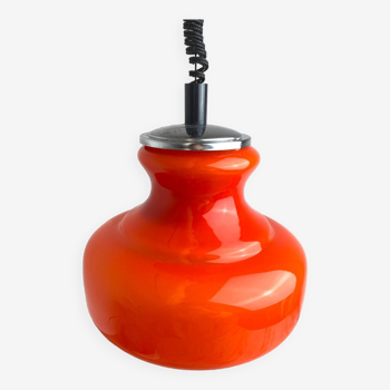 Orange opaline pendant light