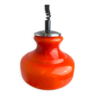 Orange opaline pendant light