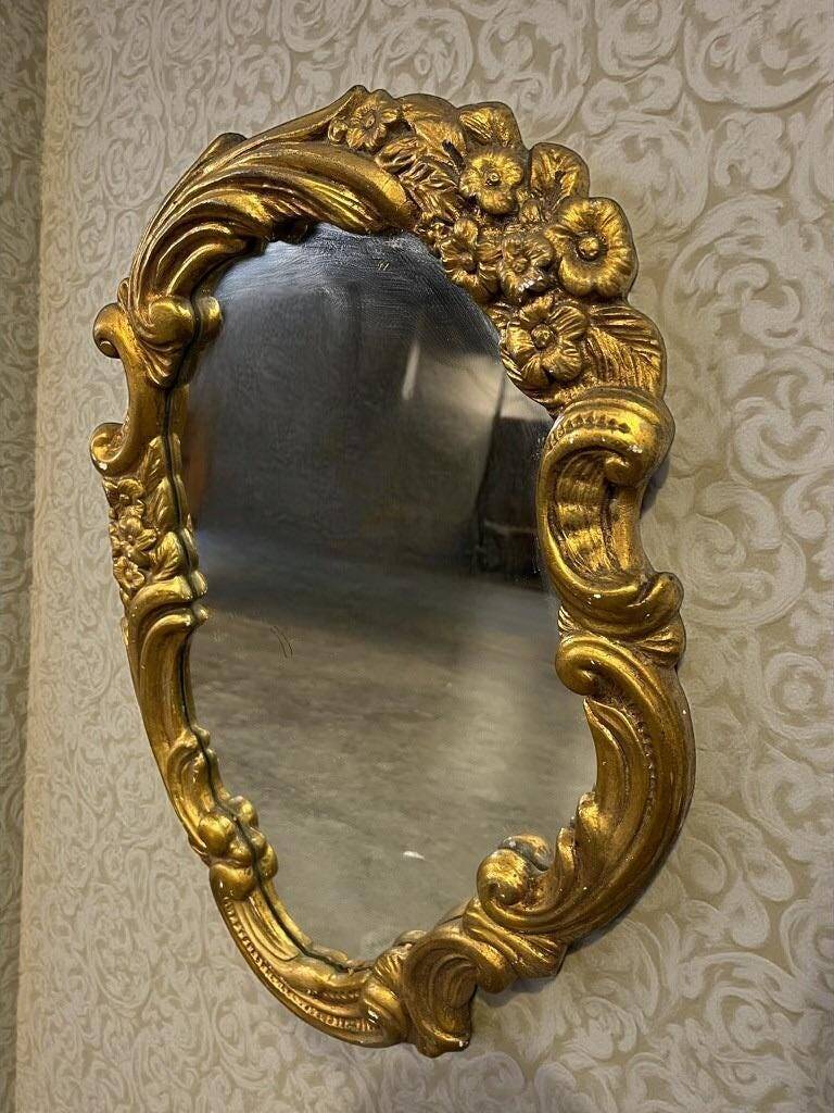 Vintage gold baroque mirror / wall mirror