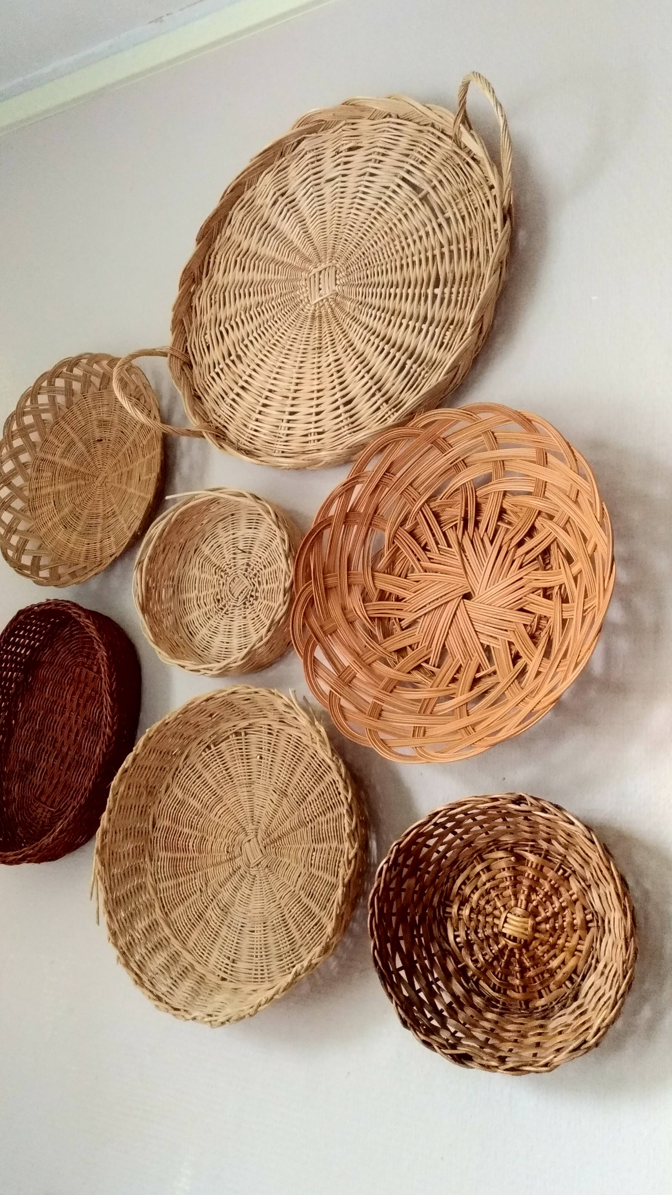 Composition of Vintage rattan baskets