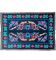 Vintage Romanian wool carpet floral design on black background 235x150cm