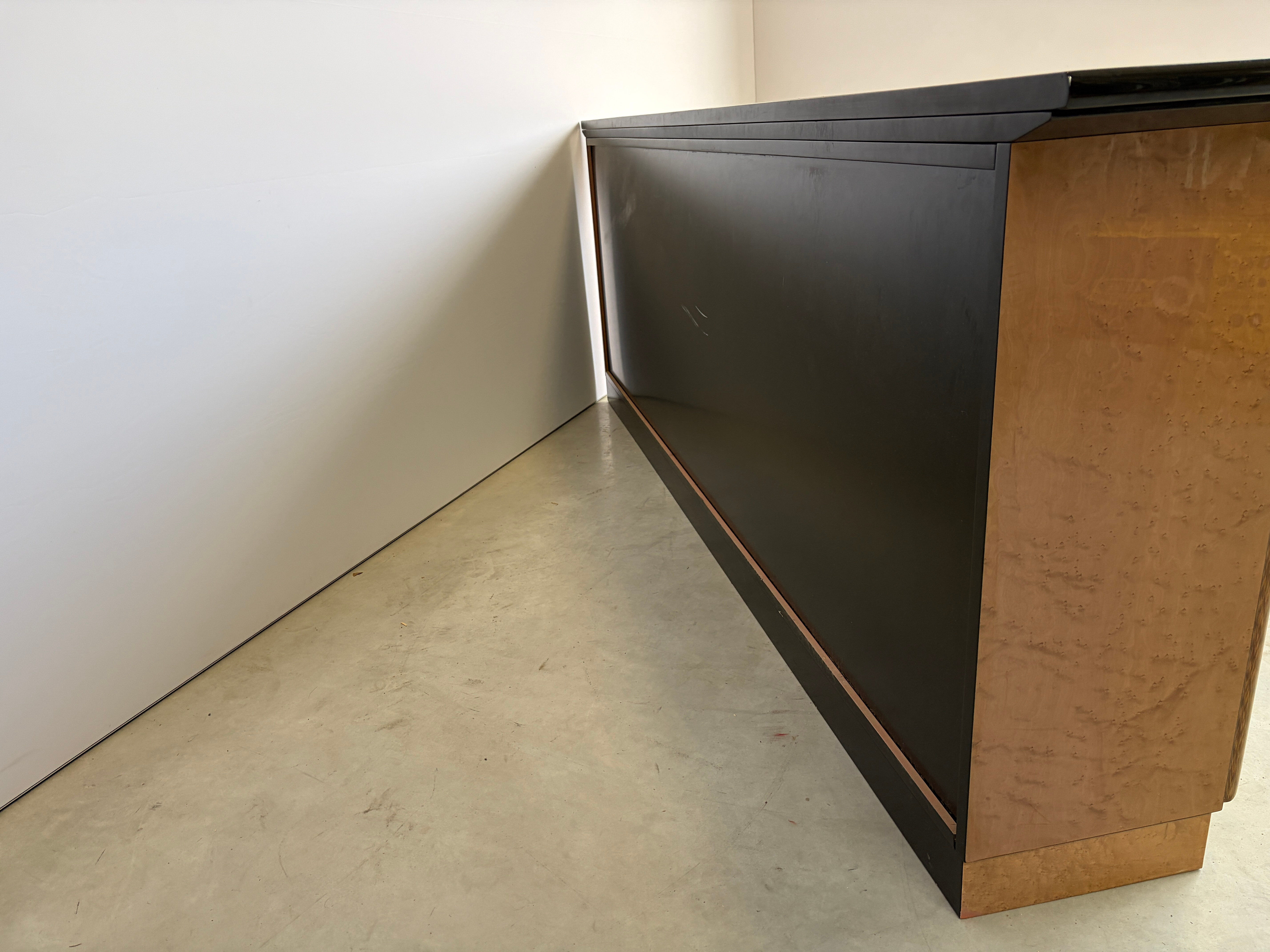 Vintage burl wood credenza, 1980s