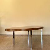 Oval wooden coffee table, 1960