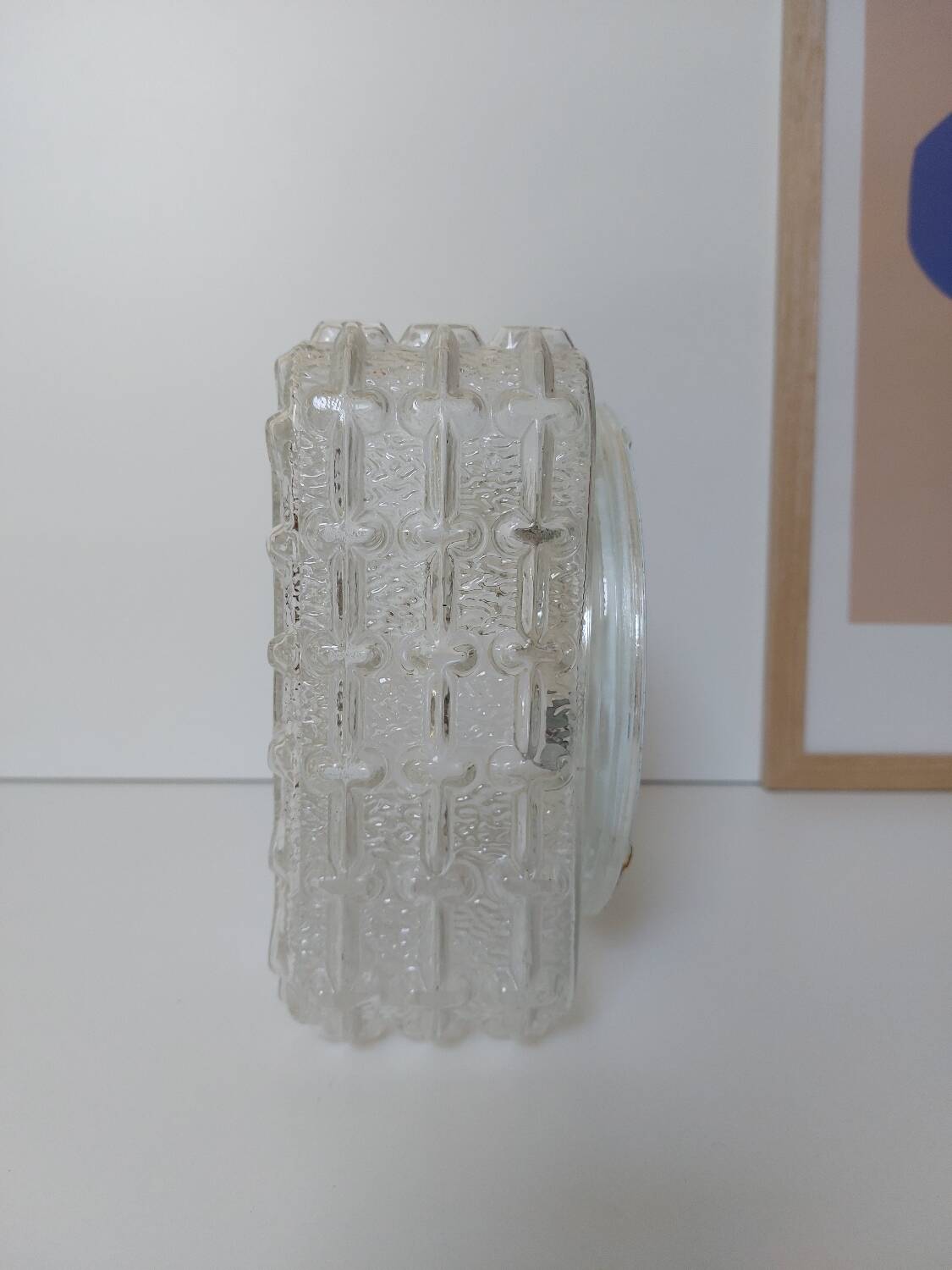 Plafonnier applique verre minimaliste 1970/ 1980