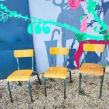 Set of 3 vintage school chairs