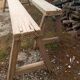 Paire de bancs de ferme en chêne 228 cm