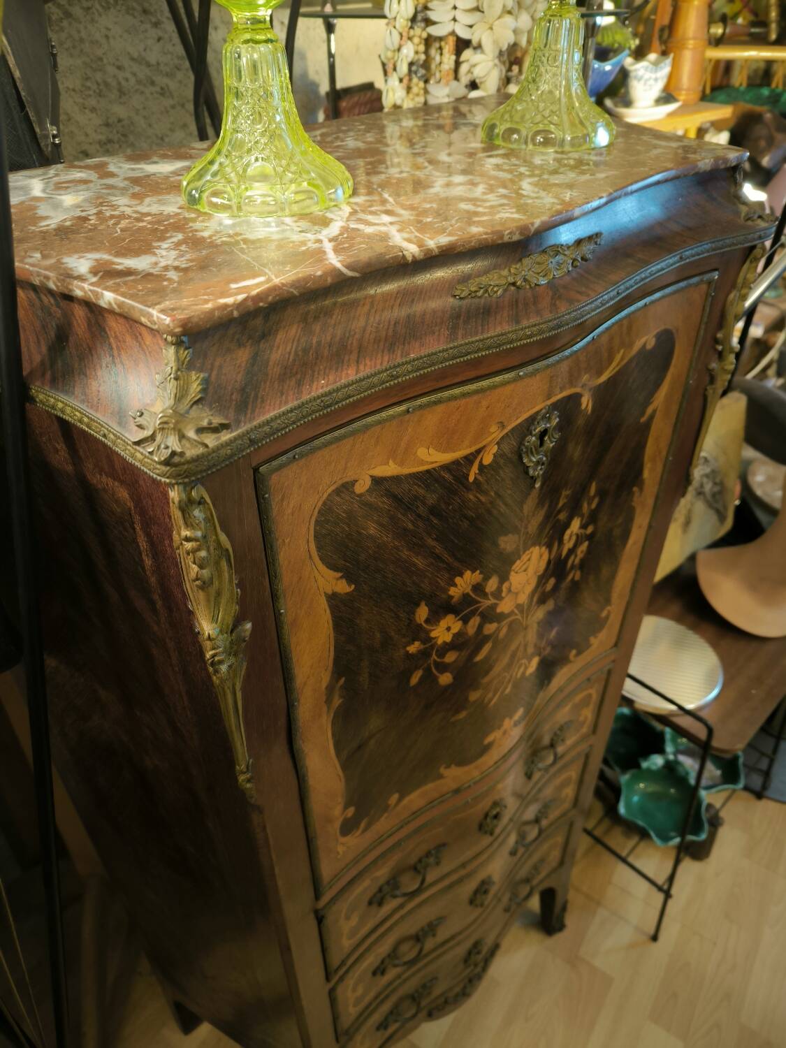 Small marquetry lady's writing desk, circa 1870