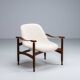 “Tiki” lounge chair in teak and bouclé Busnelli Italy 1960