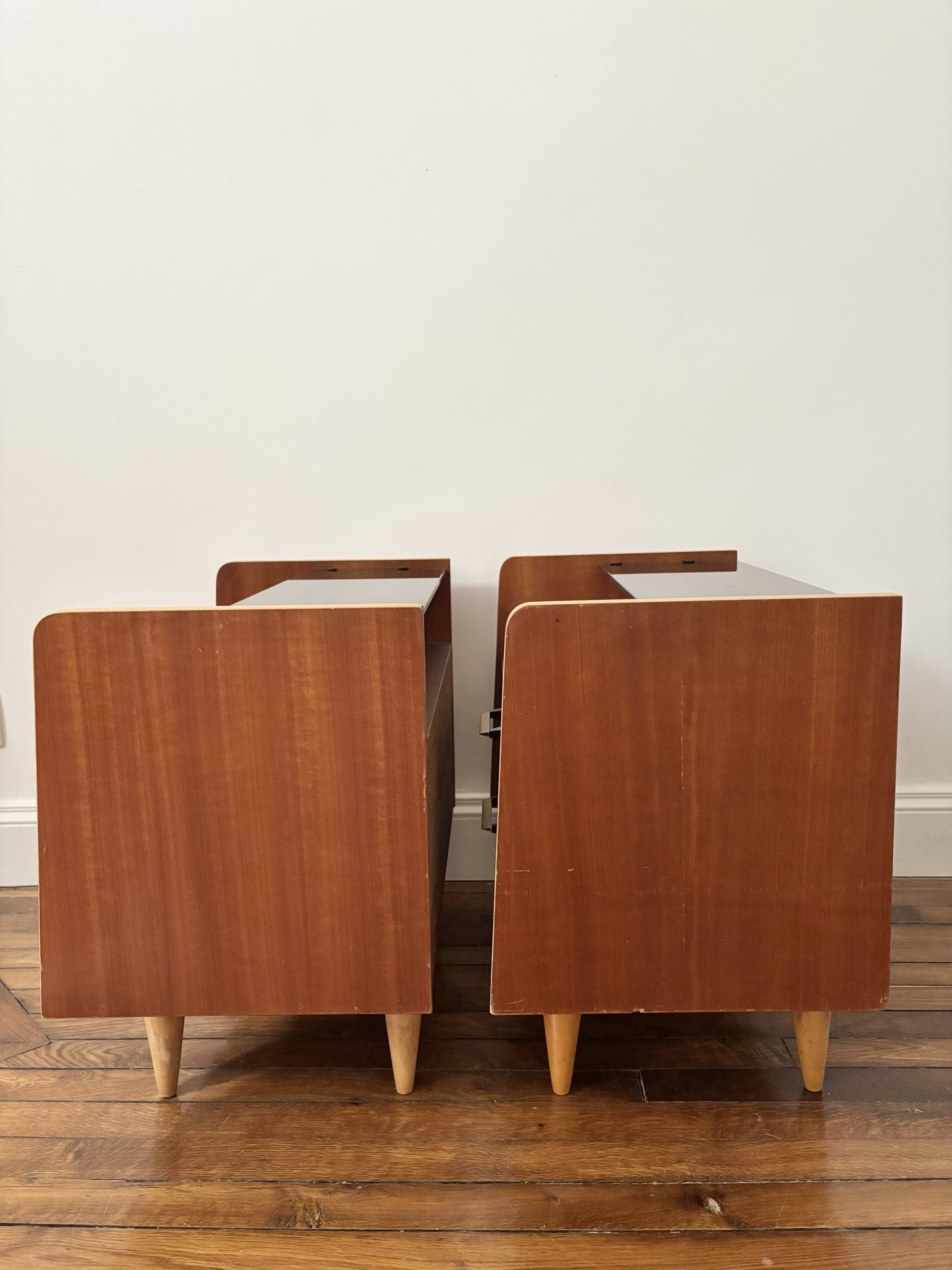 Paire tables de chevet vintage mid-century