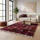 Beni Ouraine carpet in traditional custom-made wool, burgundy 1.5/2.5 m.