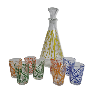 Vintage "BVB France" liquor service with colourful modernist décor