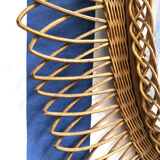 Mirror rattan oval XXL, 1960