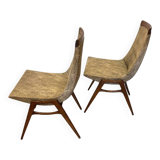 (Lot) 2 teak designer chairs (1950s)