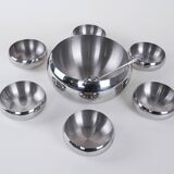 Set of stainless steel bowls, Italian design, 1980s, made in Italy