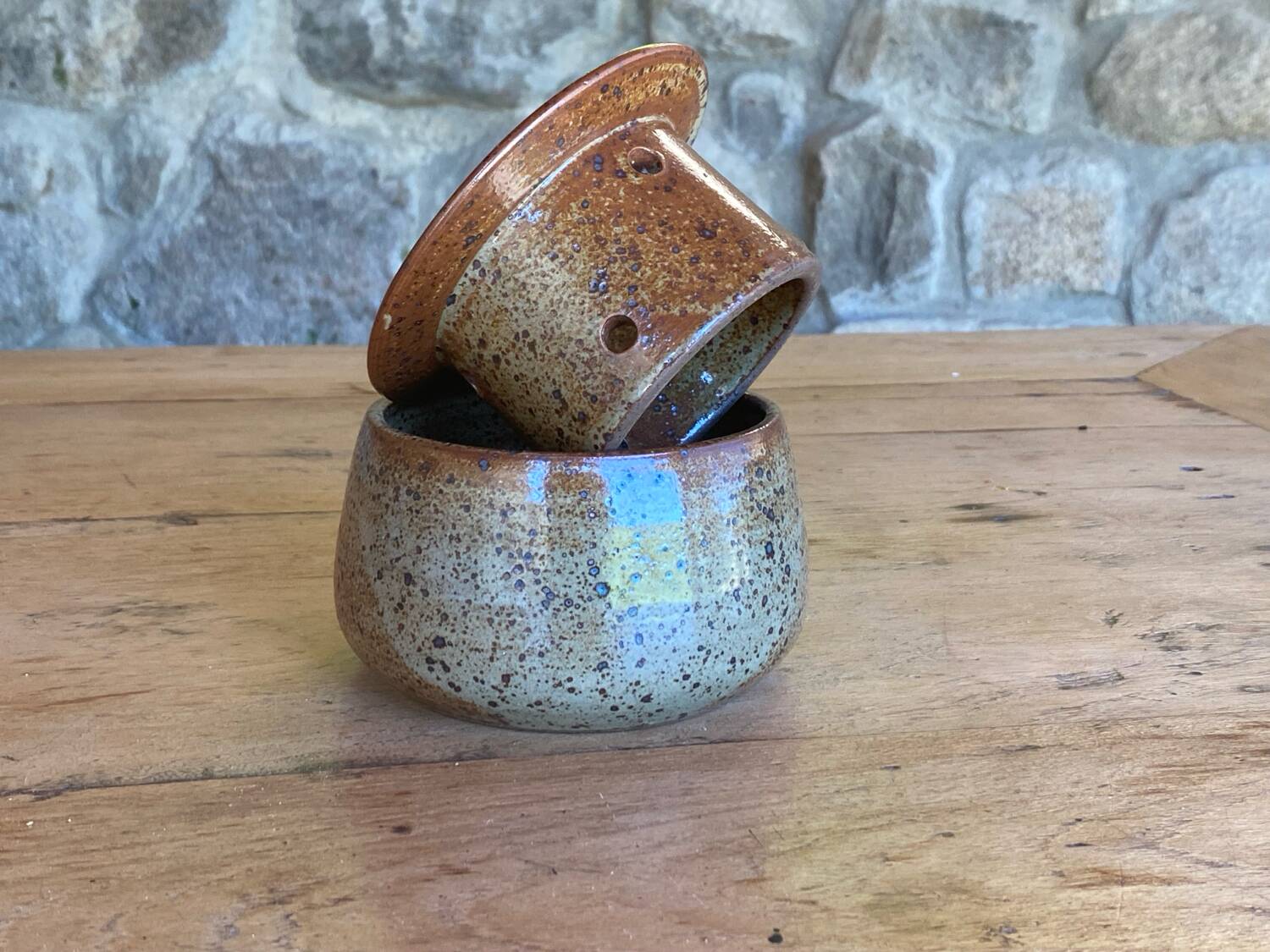 Beurrier à eau grès artisanal