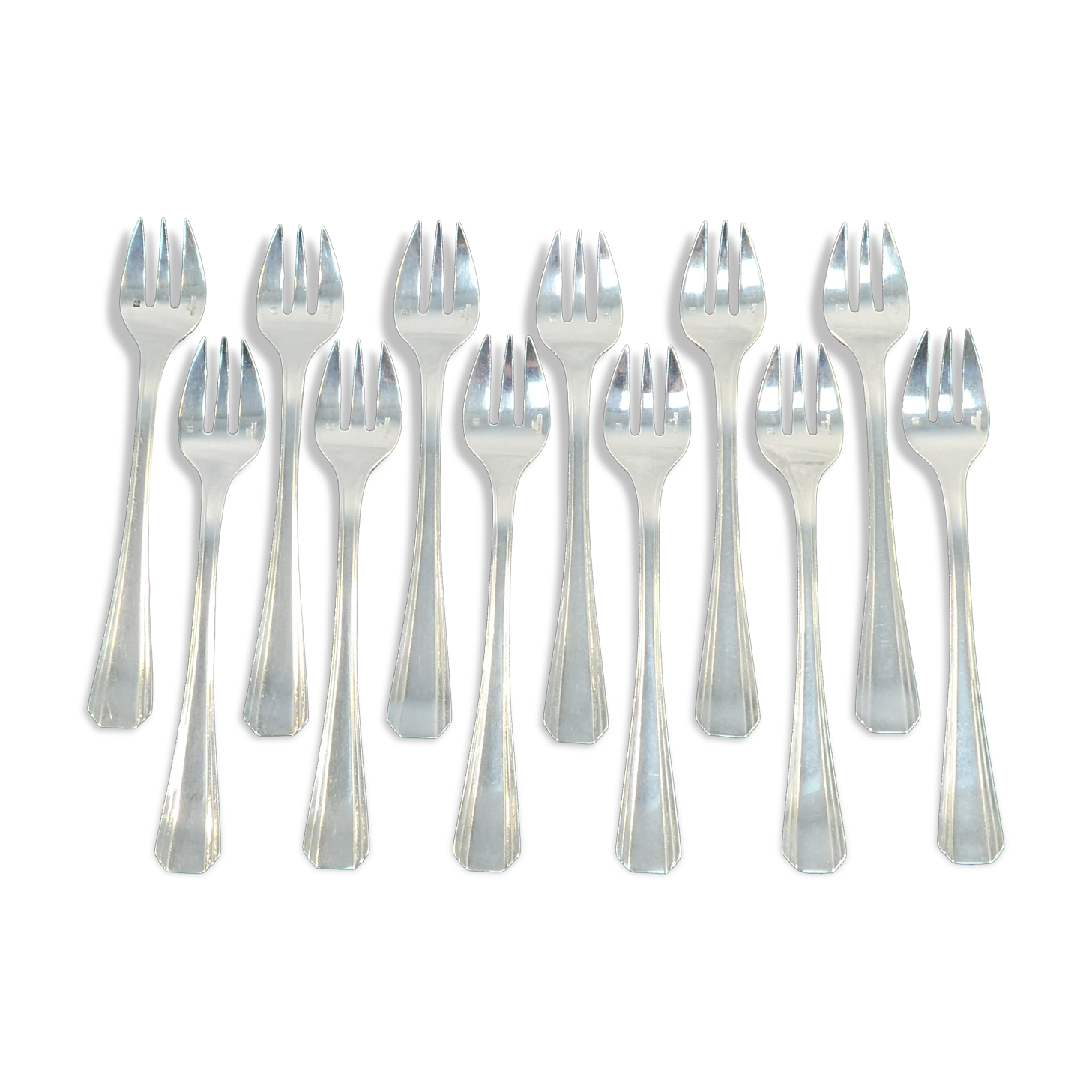 12 forks christofle art deco model boreal by luc lanel