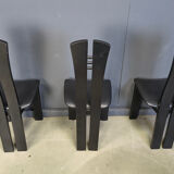 Post modern wooden dining chairs, 1980s - set of 6